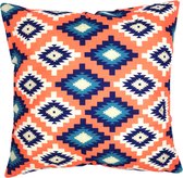 Kussenhoes Aztec Salmon | Etnisch | Boho | Linnenlook | 45 x 45 cm