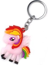 Porte-clés sac pendentif licorne mon petit poney arc-en-ciel rose