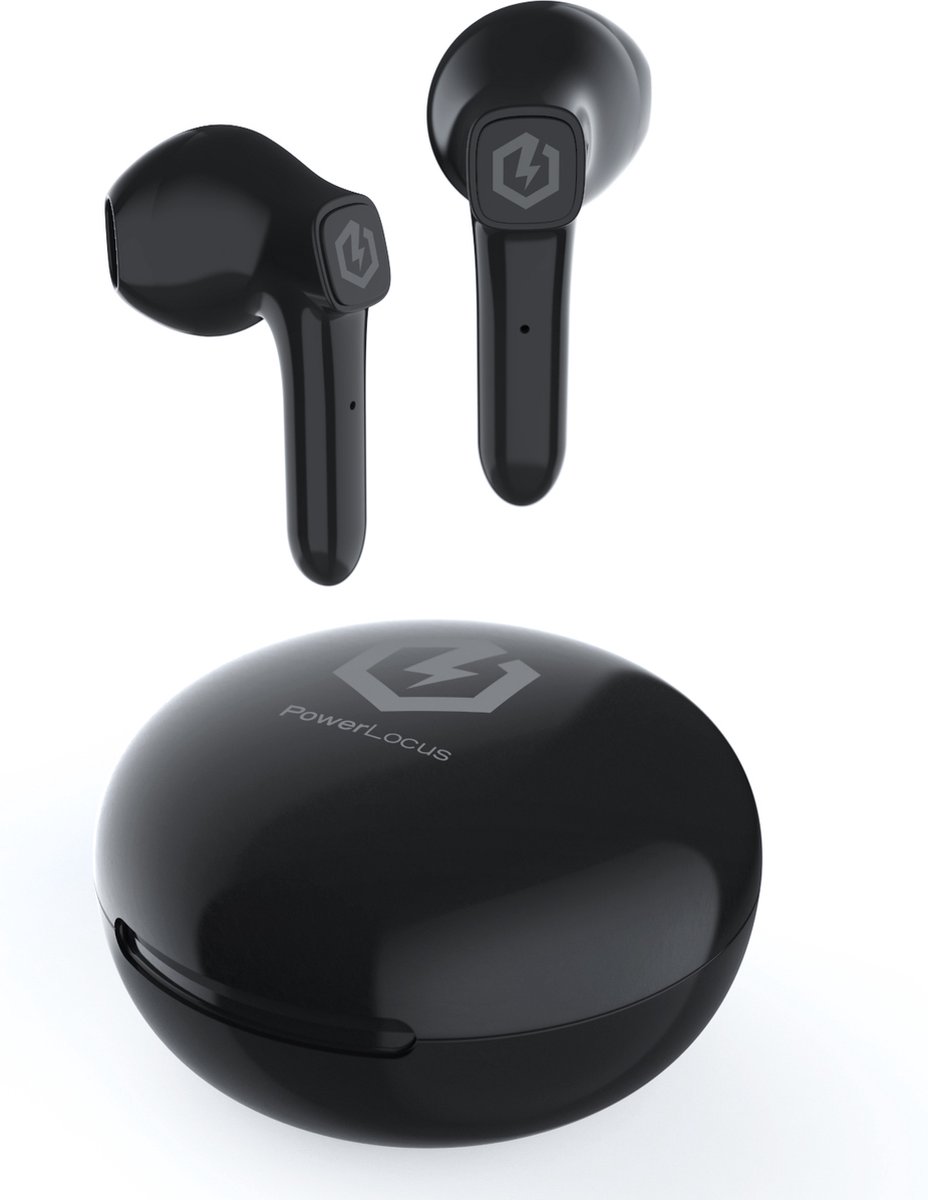 PowerLocus PLX4 - Volledig Draadloze Oordopjes - Bluetooth Oortjes - Wireless Earbuds - Touch bediening - Waterproof - Geschikt voor Apple & Android - USB-C Fast Charging - Zwart