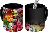 Magische Mok - Foto op Warmte Mok - Bloemen - Chrysant - Kleuren - Collage - 350 ML