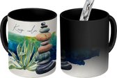 Magische Mok - Foto op Warmte Mokken - Koffiemok - Stenen - Planten - Zee - Waterverf - Magic Mok - Beker - 350 ML - Theemok