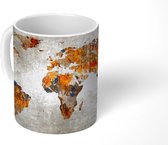 Mok - Wereldkaart - Vintage - Abstract - 350 ML - Beker
