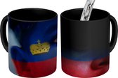 Magische Mok - Foto op Warmte Mokken - Koffiemok - Vlag van Liechtenstein - Magic Mok - Beker - 350 ML - Theemok