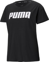Puma  RTG Logo Shirt  Sportshirt - Maat XS  - Vrouwen - zwart/wit