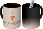 Magische Mok - Foto op Warmte Mokken - Koffiemok - Spreuken - Quotes I Love Grandma Moederdag - Oma cadeau - Pastel - Magic Mok - Beker - 350 ML - Theemok - Mok met tekst