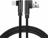 Swissten haakse USB-C naar USB-A kabel voor o.a. Samsung - Arcade - 1.2M - Zwart