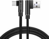 Swissten haakse Micro-USB naar USB kabel voor o.a. Samsung - Arcade - 1.2M - Zwart
