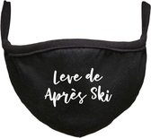 Leve de aprés ski Rustaagh mondkapje - gezichtsmasker - wasbaar - niet medisch - zwart - tekst - bedrukt