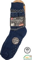 Antonio Heren Huissokken – Marineblauw -  Antislip ABS - One Size (42-46) - Warme Huissokken - Kerstcadeau voor mannen