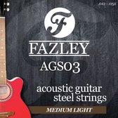 Fazley AGS03 (set van 6 snaren) snaren akoestische western gitaar (medium light)
