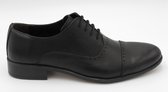 Heren schoenen- Nette schoenen- Veterschoenen 5100- Echt leer- Zwart- Maat 41