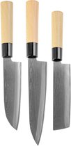 Shinrai Japan™ - Magnolia Wood Series - 3-delige messenset - Geleverd in luxe geschenkdoos