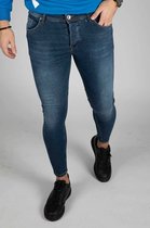 Heren jeans blauw basic denim - skinny fit & stretch - 3132 - maat 29
