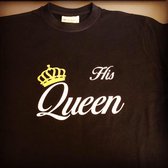 Queen t-shirt met kroon wit en goud. Maat 3XL