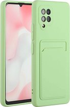 Samsung A52 / A52s Hoesje met pasjeshouder Groen - Samsung Galaxy A52s 4G/5G hoesje  Soft silicone colour case  met kaarthouder