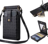 Casies Crossbody smartphone tasje / portemonnee - Kunstleer - Telefoontasje - zwart