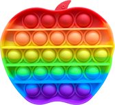 Appel Pop It Fidget Toy - Pop It Regenboog - Appeltje - Fidget Toys - Pop Bubble - Apple Rainbow