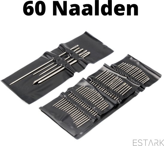 37-Delige Naainaaldenset Roestvrij Staal - Borduur- En Handnaainaalden Met Groot Oog
