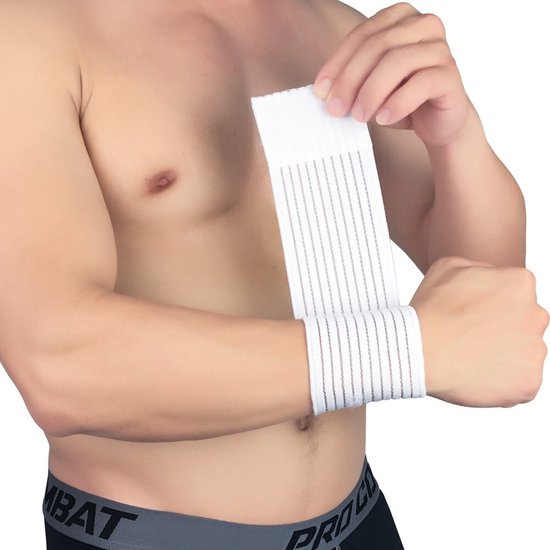 Jumada's Sport Polsbandage - Pols Bescherming - Zwachtel - Polsband Met Klittenband - Wit