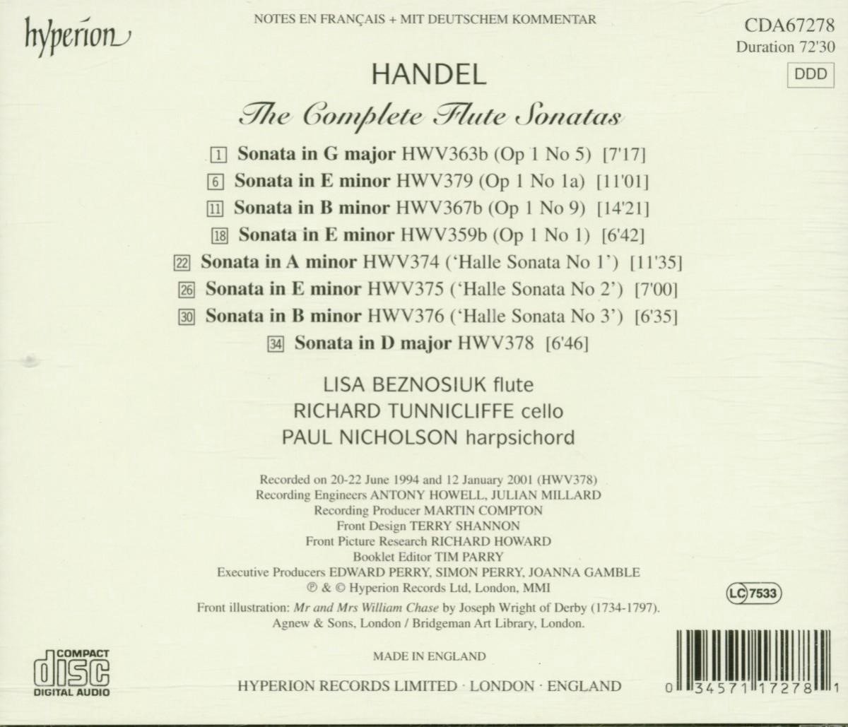 Beznosiuk/Tunnicliffe/Nichols. The Complete Flute Sonatas (CD