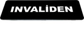 Deurbordje met tekst Invaliden - Deur Tekstbordje - Deur - Zelfklevend - Bordje - Zwart Wit - 150 mm x 50 mm x 1,6 mm - 5 jaar Garantie