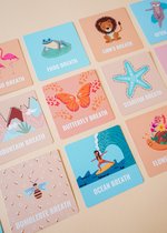 Calming breathing cards - yoga kaarten voor kinderen - kinderyoga kaarten - kindercadeautje voor kinderen - kindercadeautje - yoga accessoires - yoga boek - kaartspel - kids yoga cards