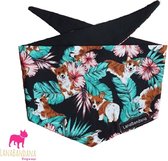 Hondenbandana | Knoopbandana | Corgis & Flowers maat M