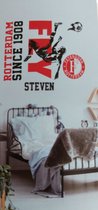 Feyenoord Muurstickers - Stickers Slaapkamer - Logo - Eigen Naam Op Slaapkamer - 1 x 70 x 100 cm - 1 x 50 x 70 cm Stickers Behang Muur
