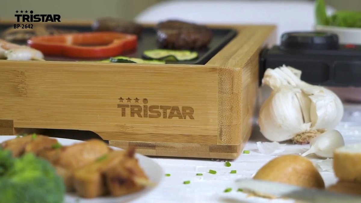 Tristar Bamboo Grill Bakplaat - Griddle - 2000W - Vaatwasserbestendig | bol