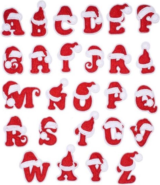 hier Mediaan Erfenis Strijk Embleem Kerst 26 stuks - Alfabet - Letters Stof Applicatie -  Geborduurd -... | bol.com