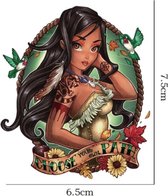 Strijk applicatie, Pocahontas / Choose your own Path, 6,5 x 9 cm.