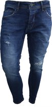 Heren jeans blauw denim - super skinny fit & stretch - 3105 - maat 33