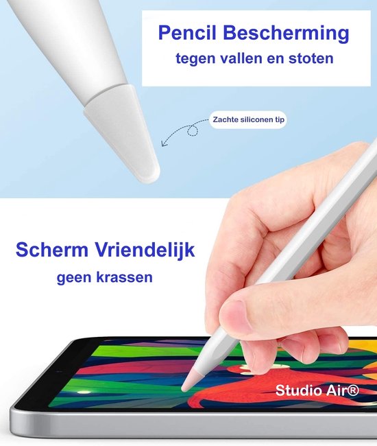 Studio Air® Pencil Tip Case voor Apple Pencil 1 en 2 - Zwart