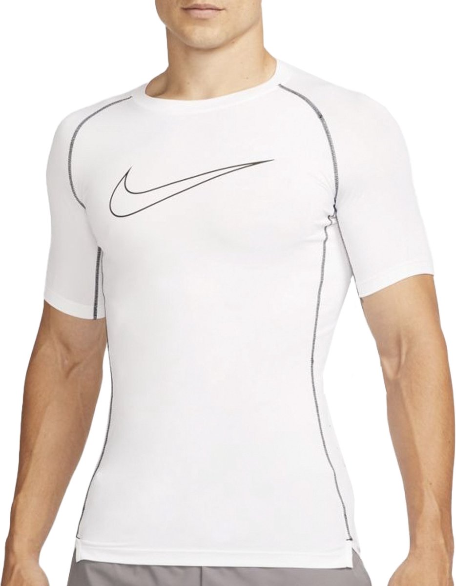 Nike Pro Dri-FIT Tight Sportshirt Heren Wit