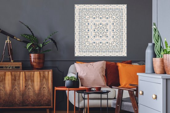 Stickers muraux - Tapis Persan - Tapis - Motifs - Blauw - 80x80 cm - Film Adhésif