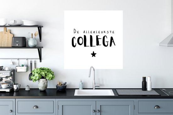 Stickers muraux - Sticker Feuille - Citations - Collègue - Proverbes - Le plus gentil collègue - 80x80 cm - Feuille adhésive - Stickers muraux Chambre d'enfant - Papier peint autocollant