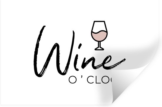 Stickers Stickers muraux - Vin - Proverbes - Citations - Wine o'clock - 120x80 cm - Feuille adhésive