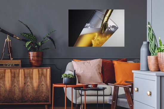 Sticker Muursticker Bières pression sur fond sombre - 90x60 cm - film autocollant - sticker mural repositionnable