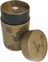 Bewaarblik met deksel - Bewaarblik thee - Bewaarblik koffie - Bewaarblik goud/zwart 150 gram (1 stuk)