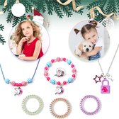 KIARA Adventskalender 2021 kinderen meisjes Kerstmis countdown kalender meisjes eenhoorn sieraden oorbellen halsketting ring armband haarelastiekjes Kerstmis adventskalender cadeau voor kinde