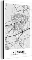 Wanddecoratie Metaal - Aluminium Schilderij Industrieel - Stadskaart - Nuenen - Grijs - Wit - 20x30 cm - Dibond - Foto op aluminium - Industriële muurdecoratie - Voor de woonkamer/slaapkamer - Plattegrond