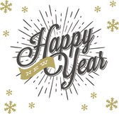 Duni nieuwjaar/oud en nieuw servetten - 20x - 33 x 33 cm - Happy New Year