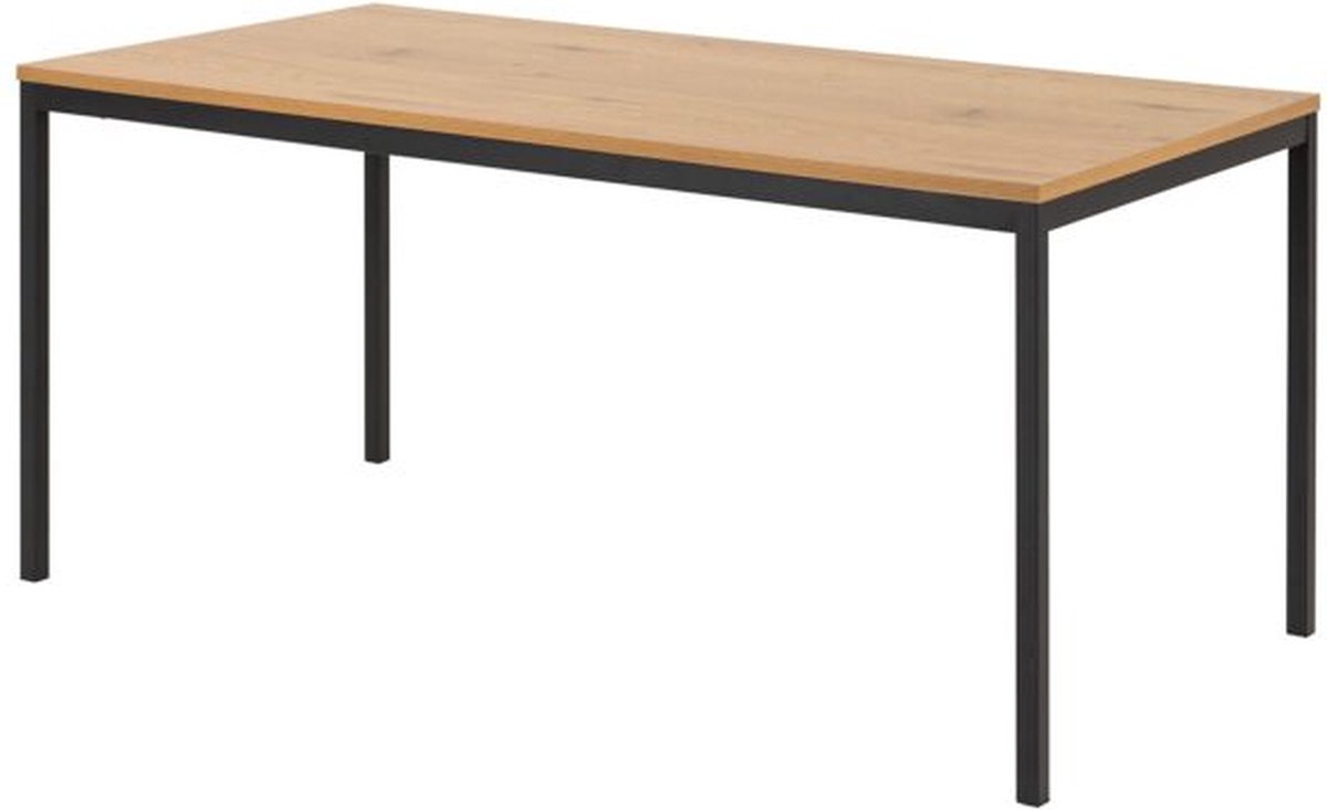 Giga Living Eettafel Bronx Rechthoek MDF Naturel 160cm - Giga Living Bruin|Zwart