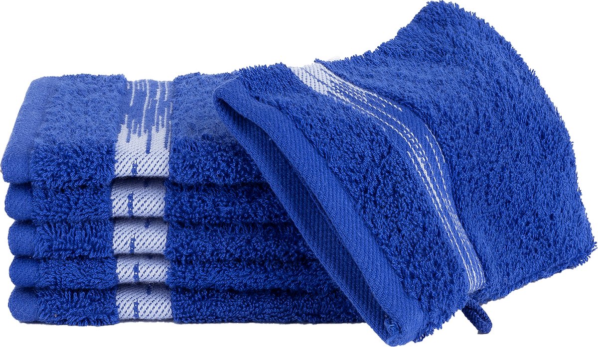 Homéé washandjes Essentials 550g. m² 15x22cm 100% katoen badstof set van 6 stuks royal blauw