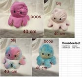 Set van 2 Octopus knuffels  inside out -  mood knuffel -gezien op Tik Tok - geeft je mood weer - Blij of Boos - maat 40*25 cm. Superzachte knuffel ; set bestaat uit  2 octo van  40 cm diam  1