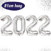 Folieballon Set 2022 - Zilver - 81x160 CM - XXL - Decoratie