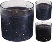 kaarsen in glas met gouden sterren per 2 stuks