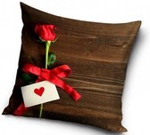 Valentijn - Sierkussen Liefde Rose - Kussen 40 x 40 cmm