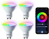 IDINIO WIFI GU10 ledlamp met App - Color + White - Dimbaar - 4 x Slimme spot GU10
