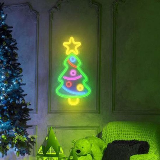 Neon Verlichting Kerstboom Multicolor Retro Unieke